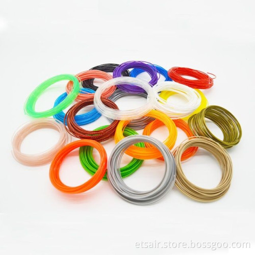 Newly 20 Colors 3d Pen Filament Sample abs 1.75mm Plastic Rubber Consumables Material 3d Printer Pen filament